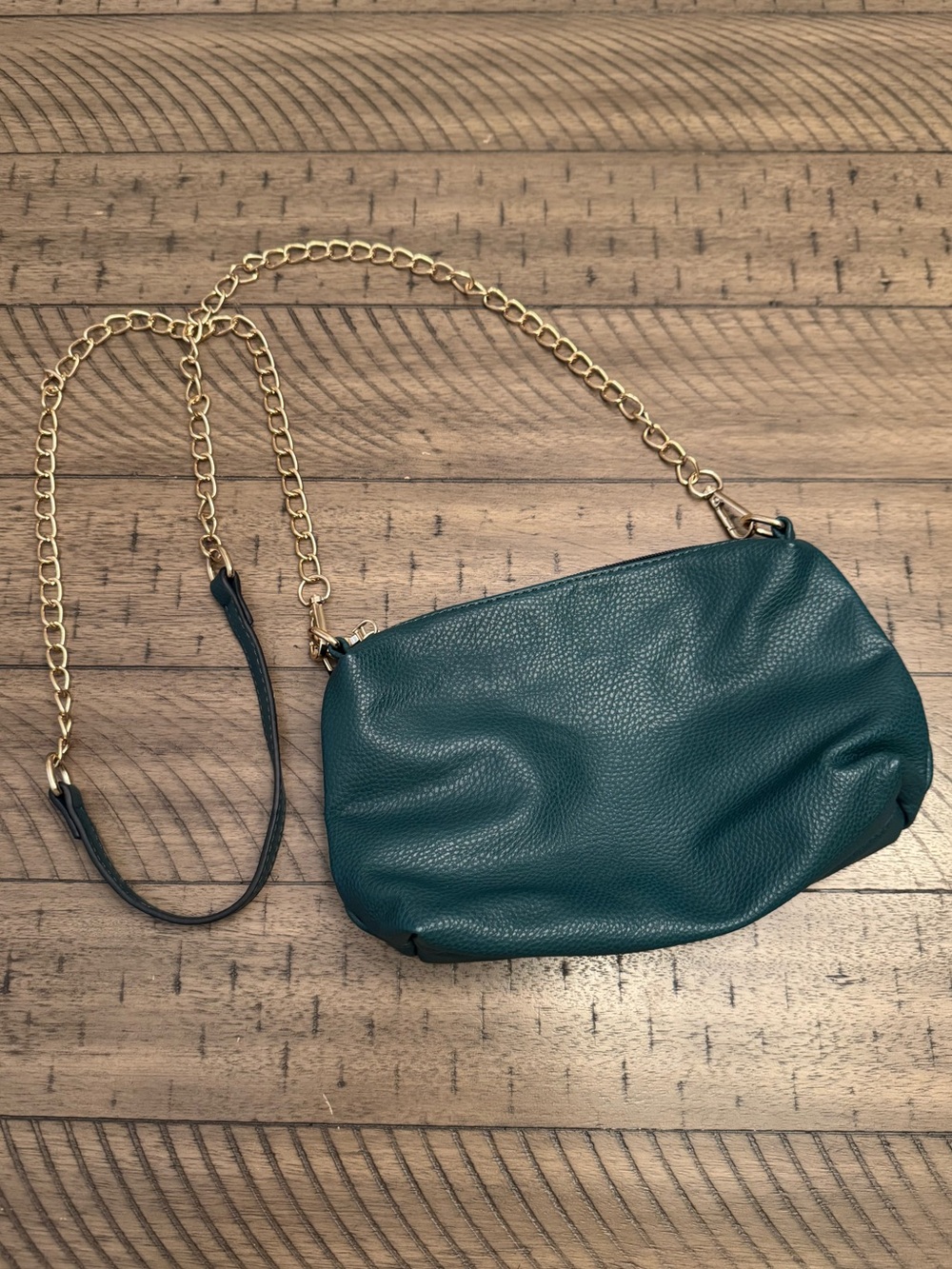JEN & CO Hunter Green Gold Chain Strap Crossbody Purse Bag